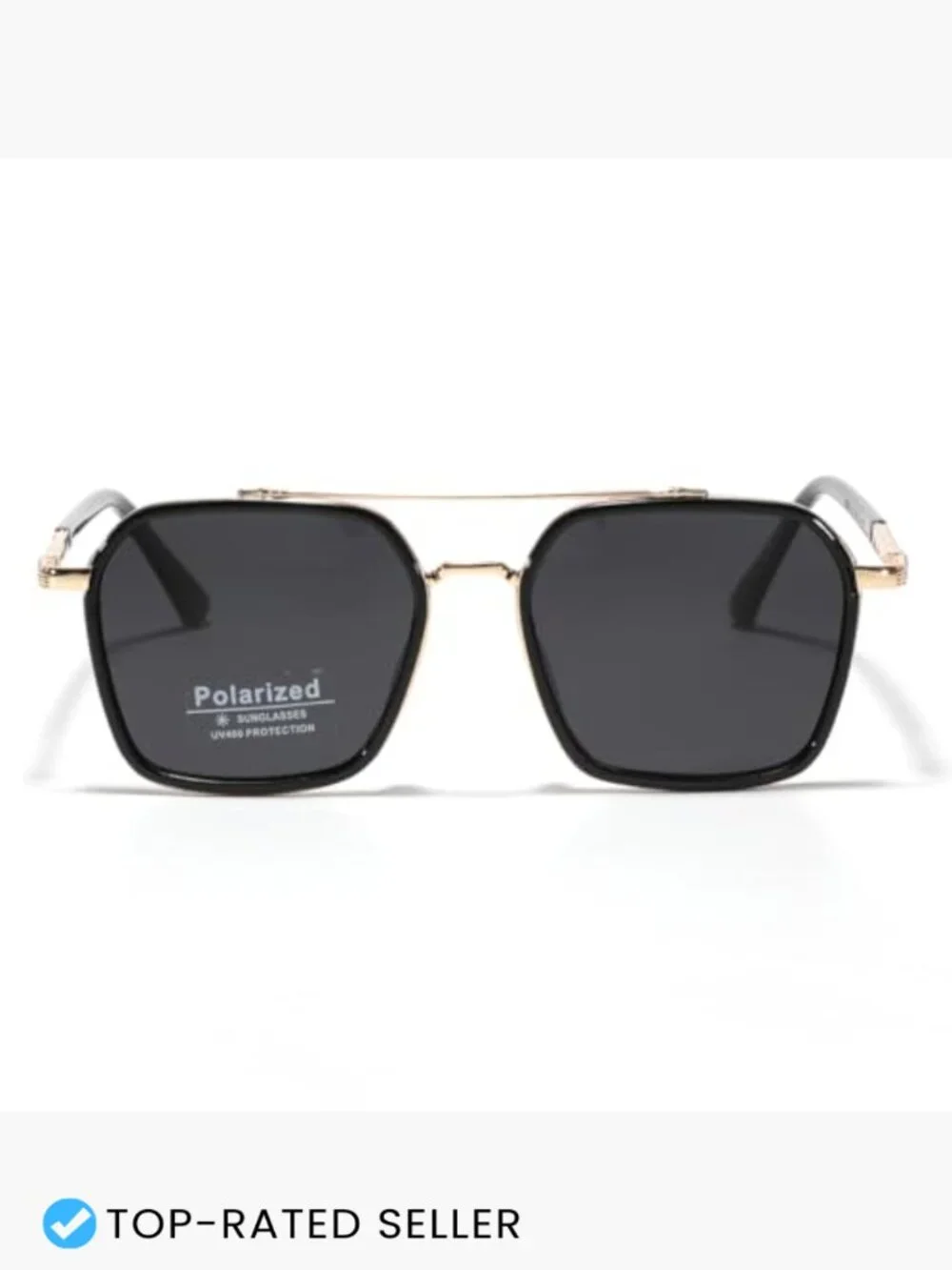 Square Frame Sunglasses Tr90 Double Bridge Polarized TAC Lens Retro Unisex